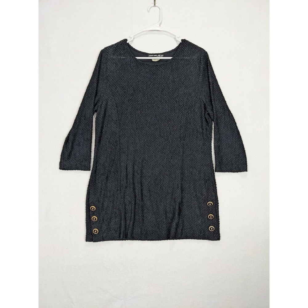 Sharade Of California Womens Shirt Dress Size 10 Acetate‎ Blend Black